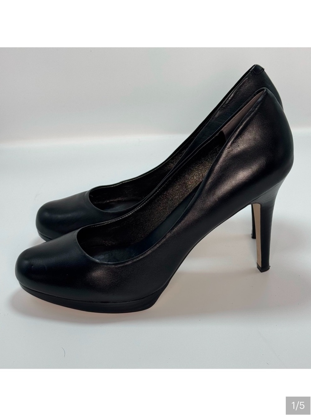 Banana Republic Black Leather Platform Pumps Heels Size 8.5